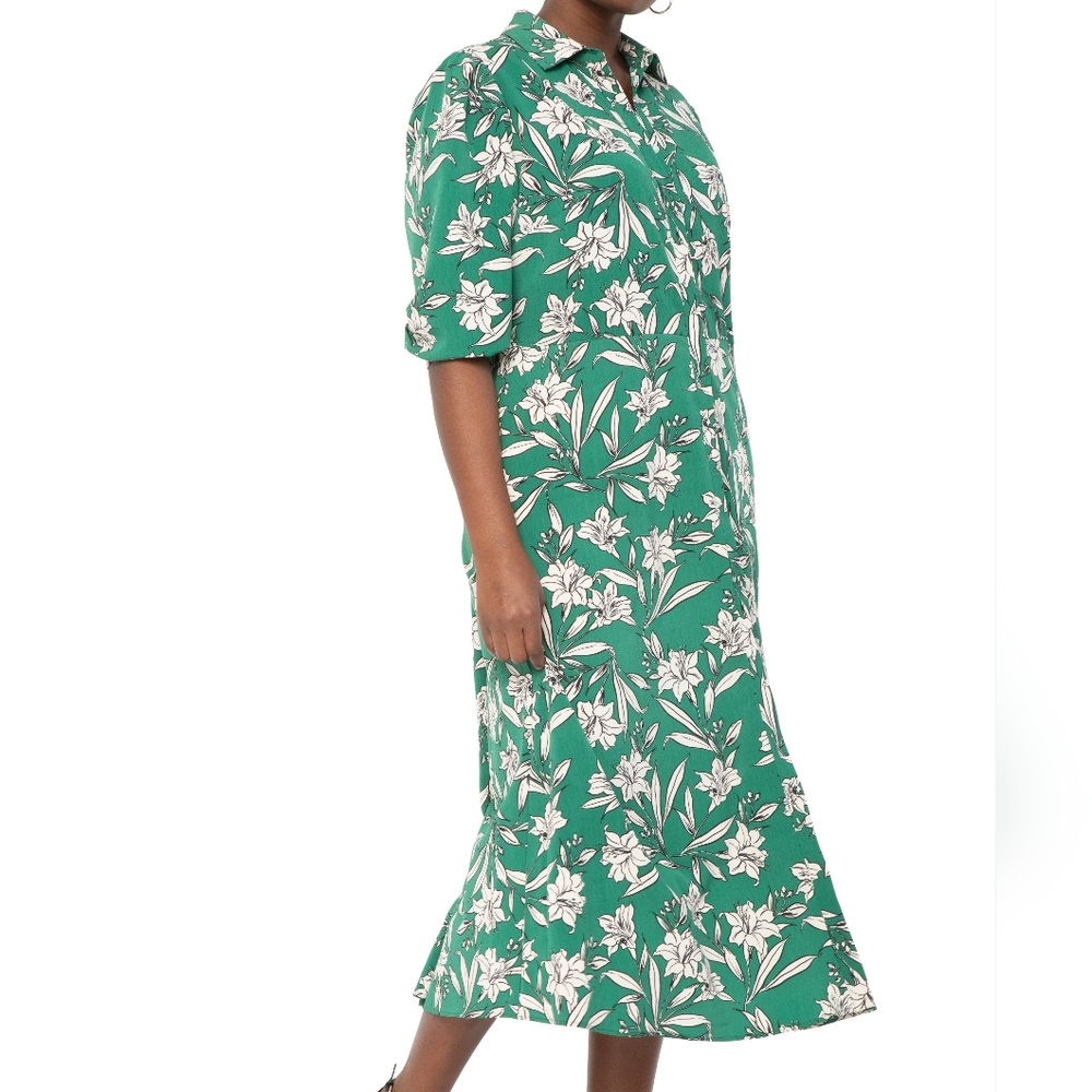 Eloquii Floral Shirt Dress